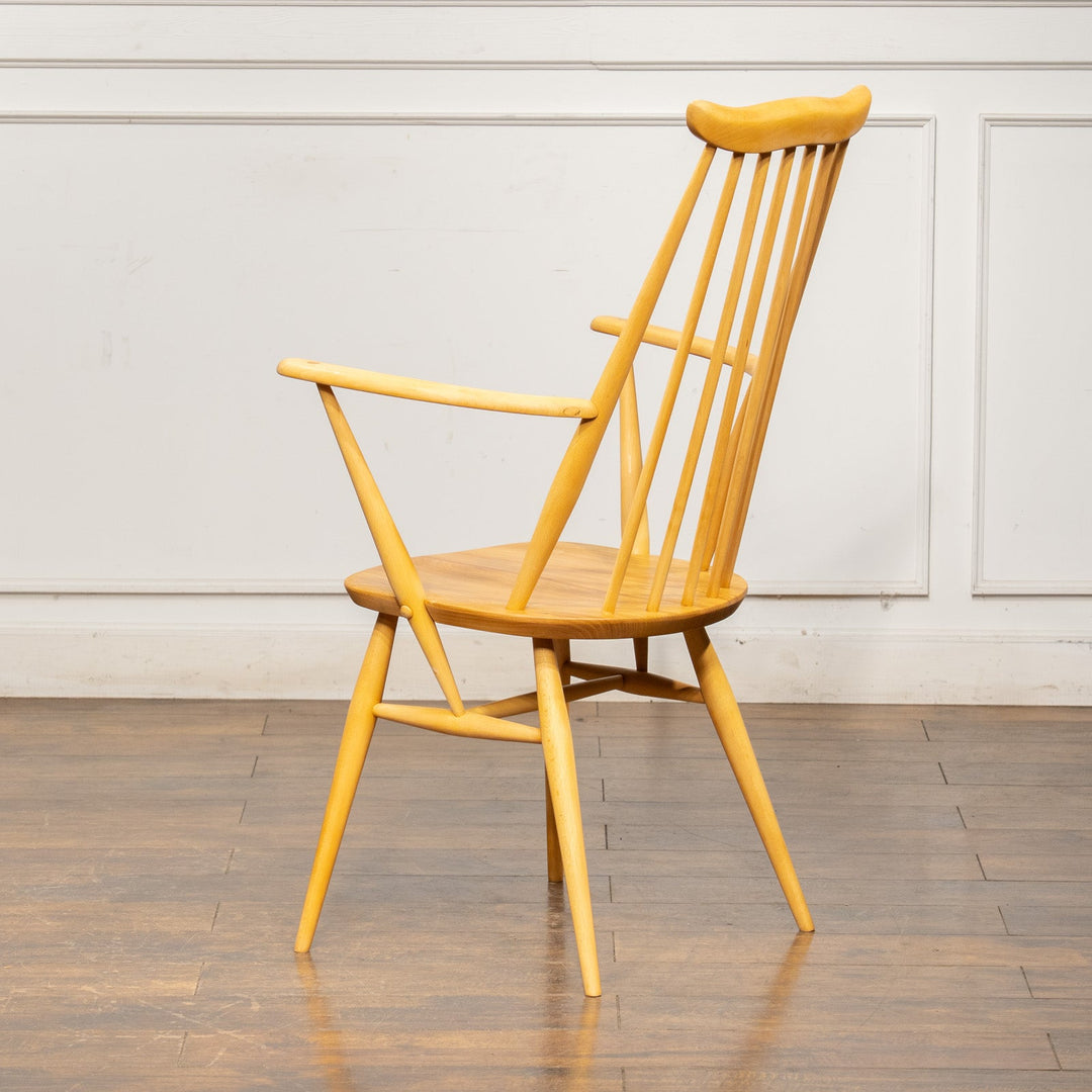 英国【ERCOL アーコール】スラッとしたハイバックが特徴的 ゴールドスミスアームチェア 369A Windsor ウインザー /25GB-10