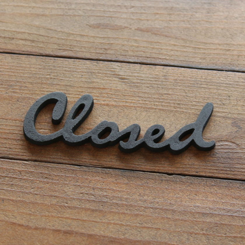 Close（閉店）真鍮製切り文字サイン/マットブラック[m] – THE GLOBE