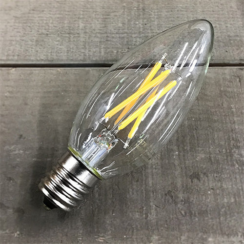 キャンドル型LEDシャンデリア球E17 5W 8個セット(調光暖色クリアガラス