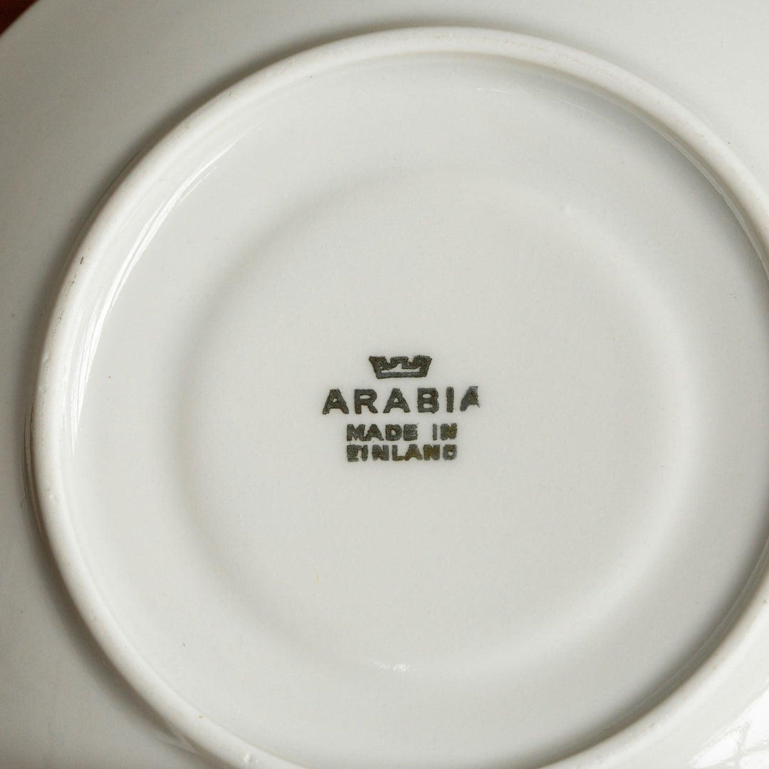 【ARABIA アラビア】ベージュとゴールドのラインが上品な コーヒーカップ＆ソーサー /21G-3[m]