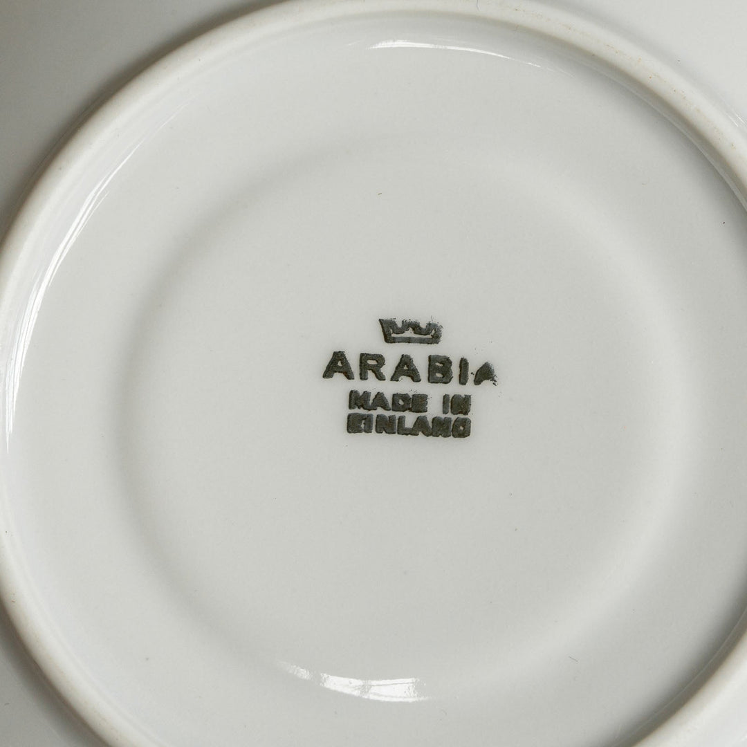 【ARABIA アラビア】ベージュとゴールドのラインが上品な コーヒーカップ＆ソーサー /21G-4[m]