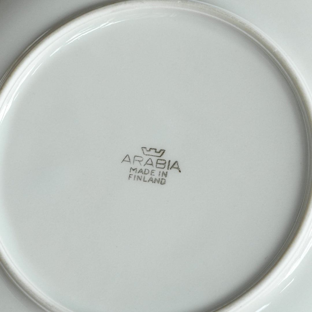 【ARABIA アラビア】ミントグリーンとゴールドのラインが上品な バンプレート 16cm /21G-2[m]