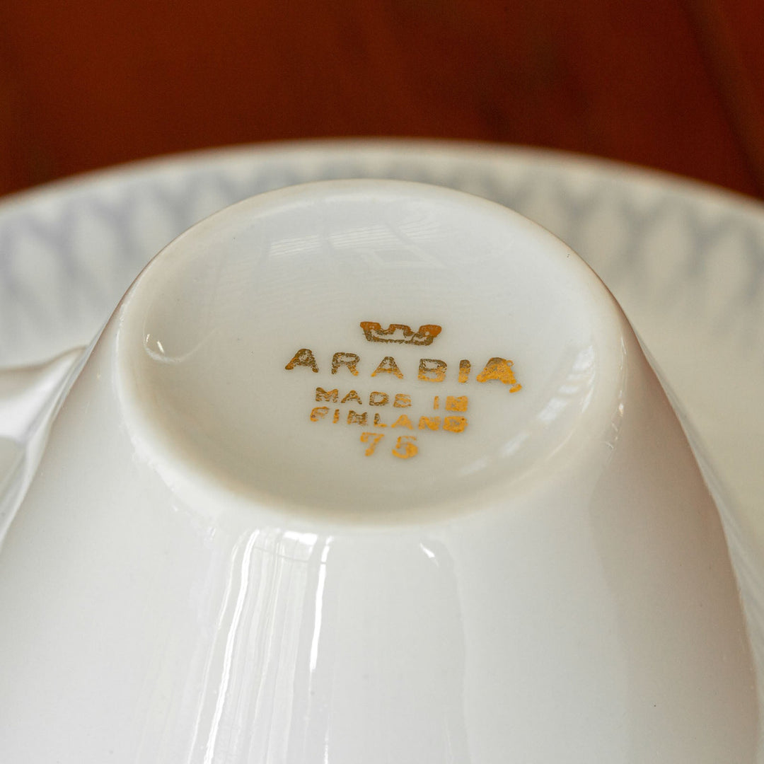 【ARABIA アラビア】薄いグレーがアクセント カップ＆ソーサー /21G-2[m]