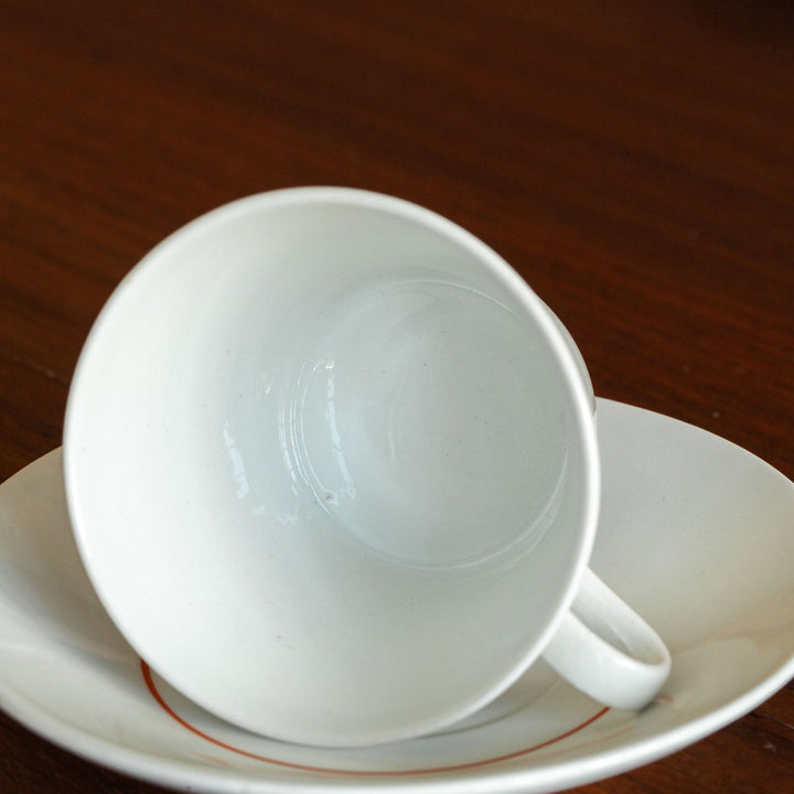 【ARABIA アラビア】赤とベージュの図柄が優しい コーヒーカップ＆ソーサー /21G-3 [m]