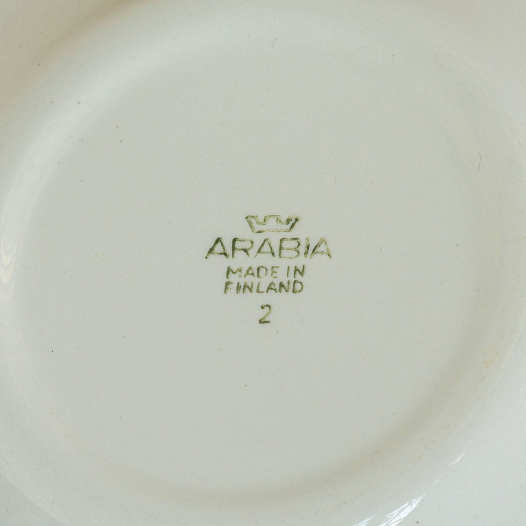 【ARABIA アラビア】赤とベージュの図柄が優しい コーヒーカップ＆ソーサー /21G-4 [m]