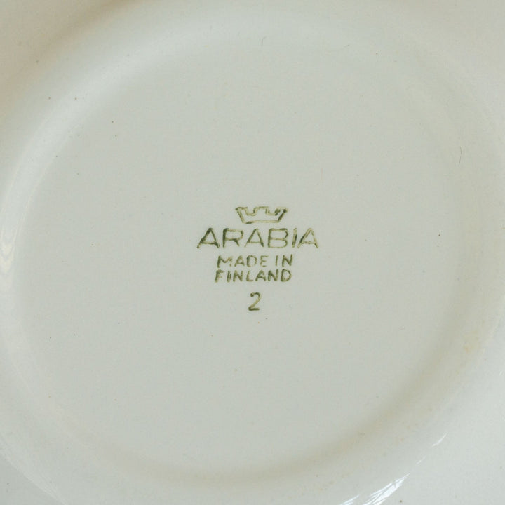 【ARABIA アラビア】赤とベージュの図柄が優しい コーヒーカップ＆ソーサー /21G-4 [m]