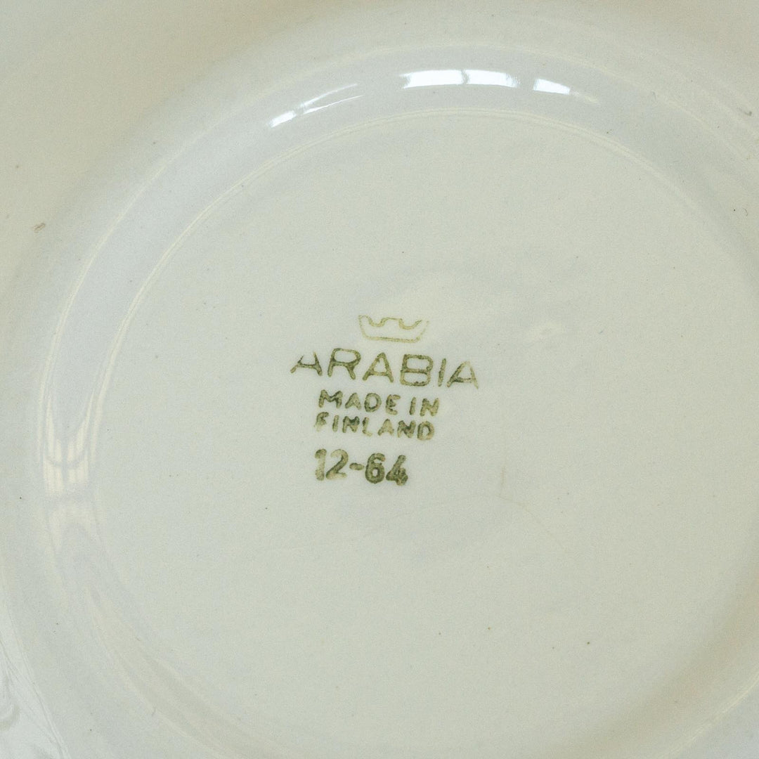 【ARABIA アラビア】赤とベージュの図柄が優しい コーヒーカップ＆ソーサー /21G-5[m]