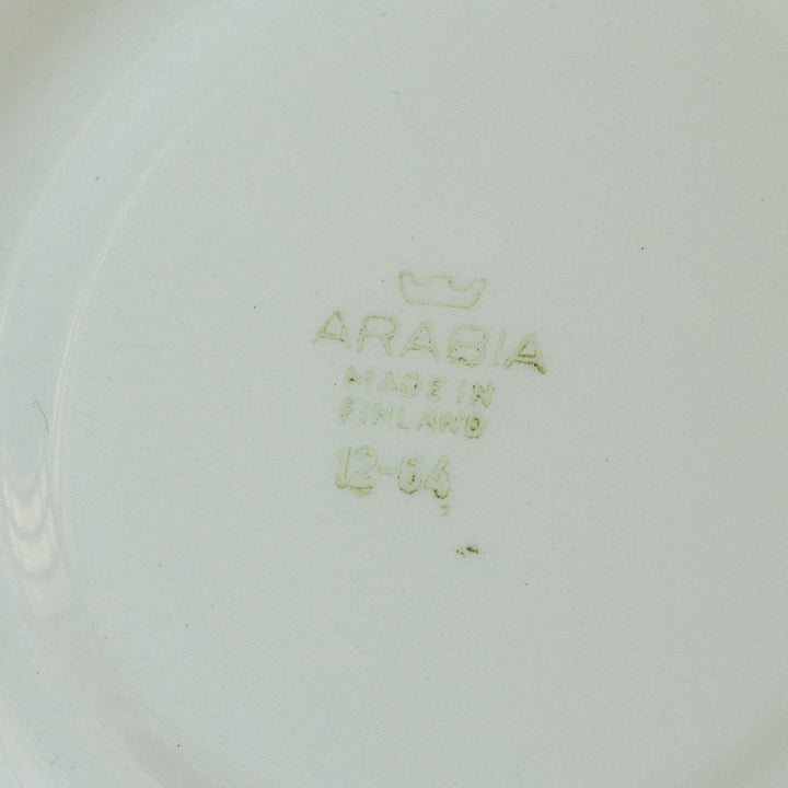 【ARABIA アラビア】赤とベージュの図柄が優しい コーヒーカップ＆ソーサー /21G-6[m]