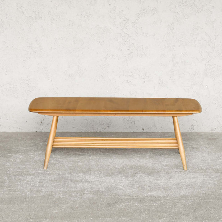 英国【ERCOL アーコール】マガジンラック付きで使いやすい エルム コーヒーテーブル No.398 /21H[m]