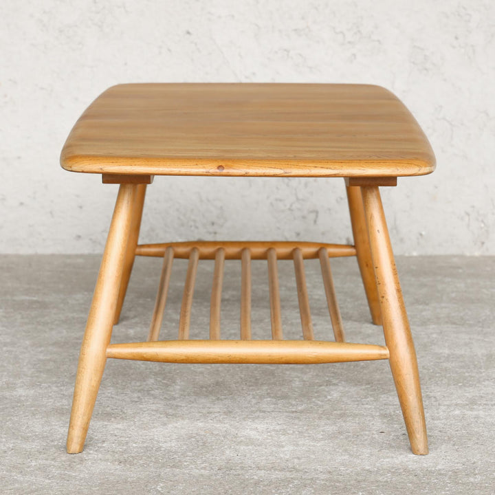 英国【ERCOL アーコール】マガジンラック付きで使いやすい エルム コーヒーテーブル No.398 /21H[m]