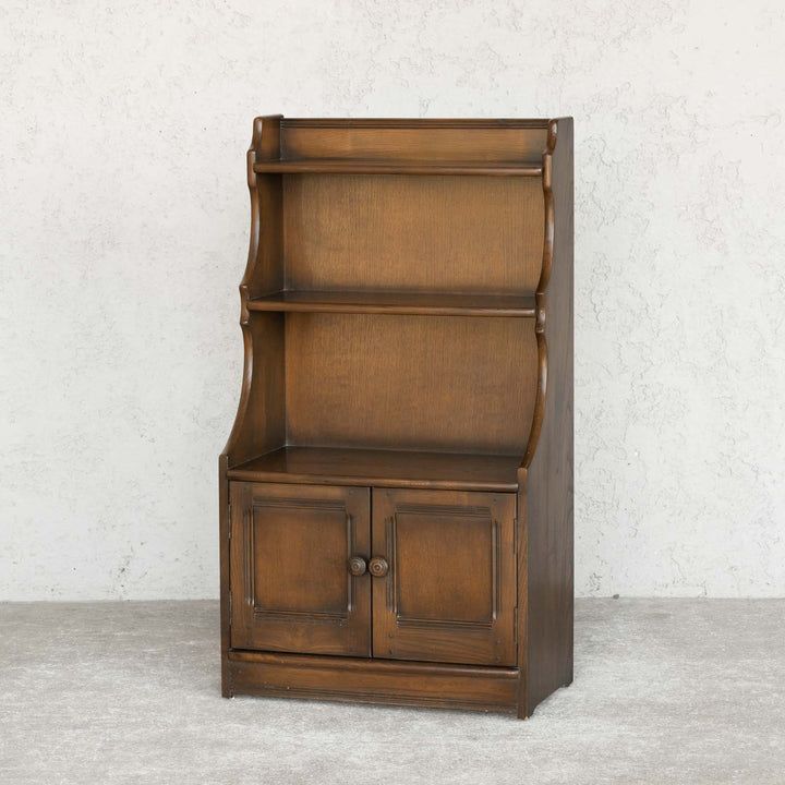 英国【ERCOL アーコール】サイドの優雅な曲線が美しい エルム ブックシェルフ Old Colonial オールドコロニアル /21K[m]