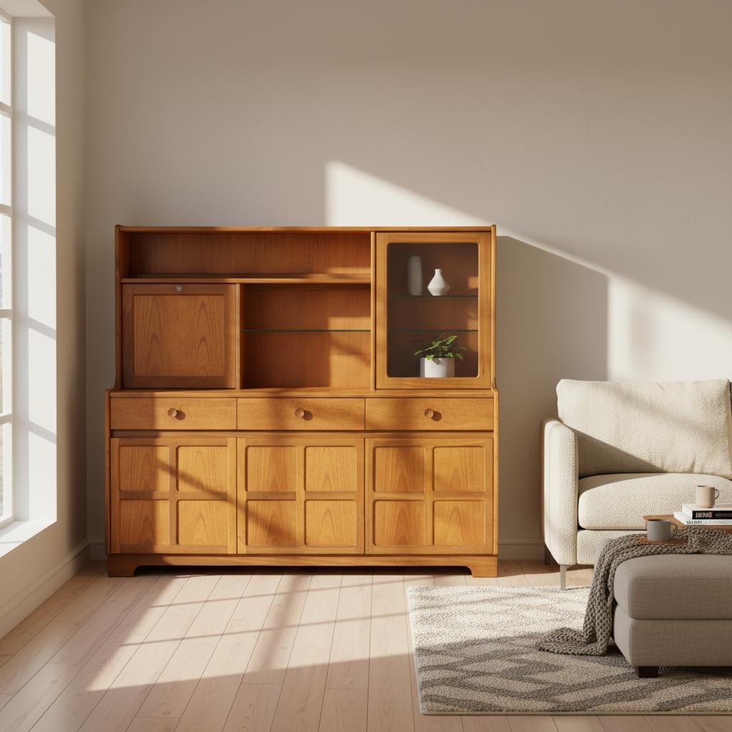 英国【Nathan ネイサン】十字型の扉のデザインが特徴的 背が高く収納たっぷり ハイボード[m]