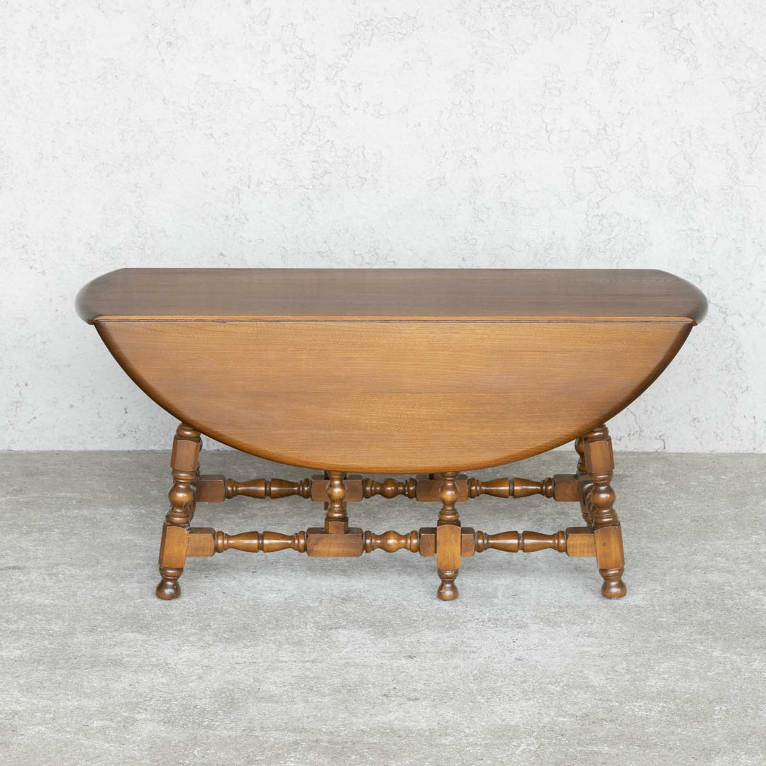 英国【ERCOL アーコール】折りたたみ式サイドテーブル エルム ゲートレッグローテーブル Old Colonial オールドコロニアル /22D[m]