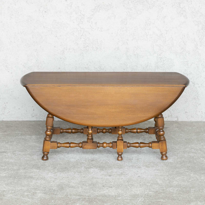 英国【ERCOL アーコール】折りたたみ式サイドテーブル エルム ゲートレッグローテーブル Old Colonial オールドコロニアル /22D[m]
