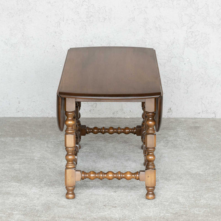 英国【ERCOL アーコール】折りたたみ式サイドテーブル エルム ゲートレッグローテーブル Old Colonial オールドコロニアル /22D[m]