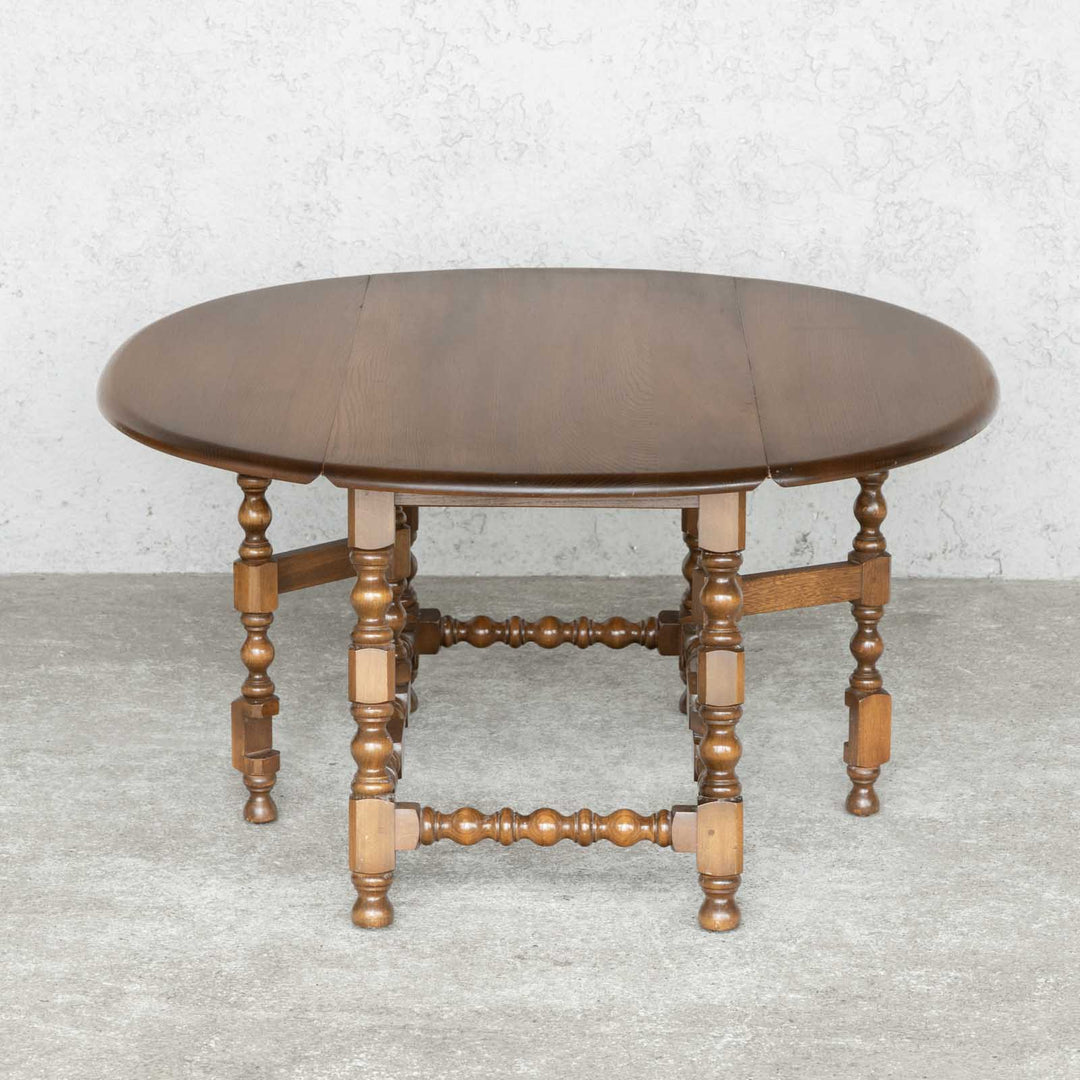 英国【ERCOL アーコール】折りたたみ式サイドテーブル エルム ゲートレッグローテーブル Old Colonial オールドコロニアル /22D[m]