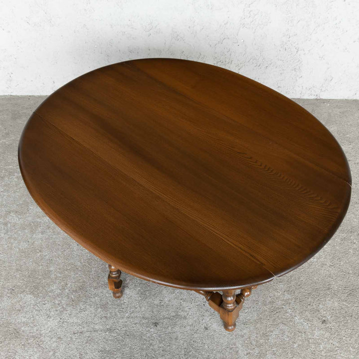 英国【ERCOL アーコール】折りたたみ式サイドテーブル エルム ゲートレッグローテーブル Old Colonial オールドコロニアル /22D[m]