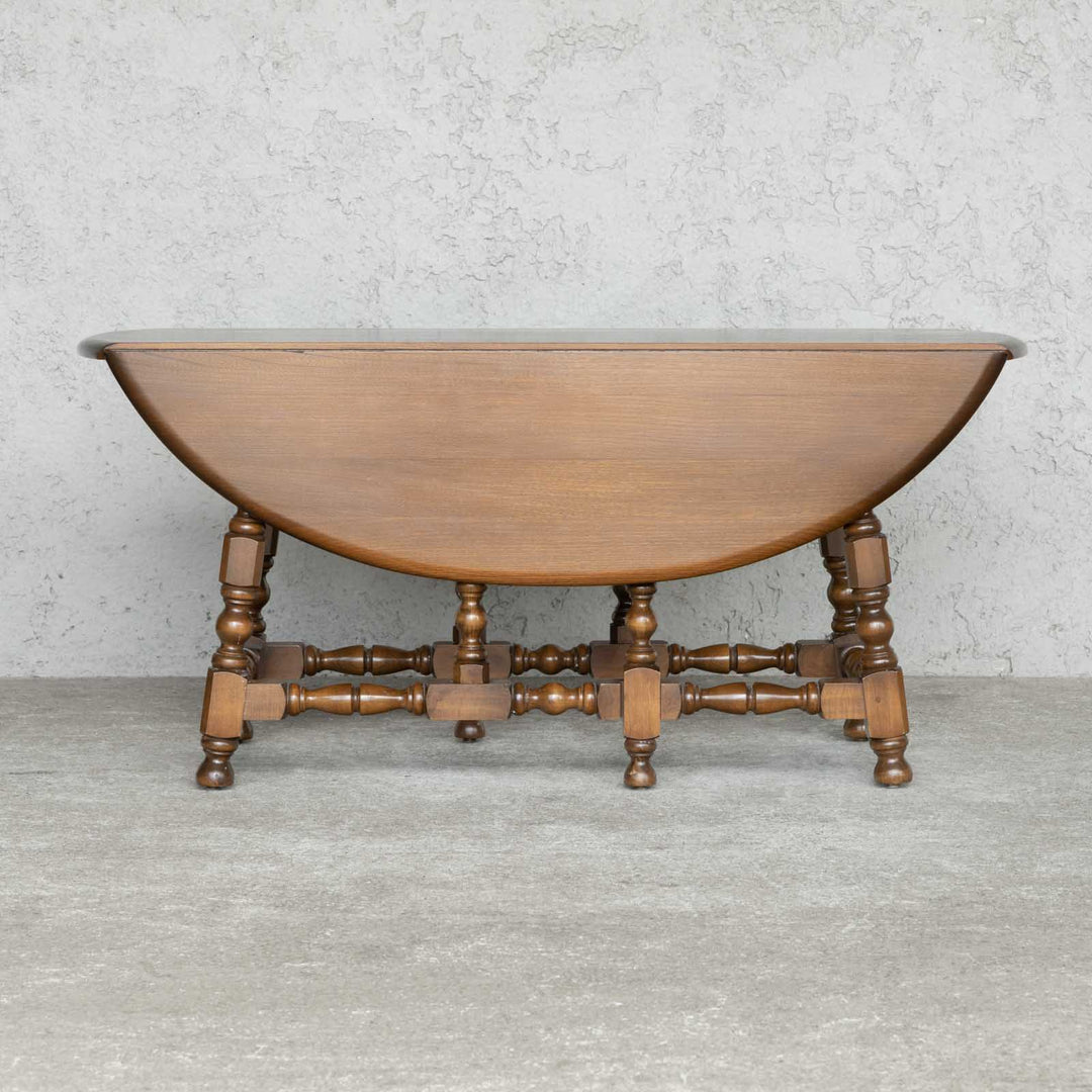 英国【ERCOL アーコール】折りたたみ式サイドテーブル エルム ゲートレッグローテーブル Old Colonial オールドコロニアル /22D[m]