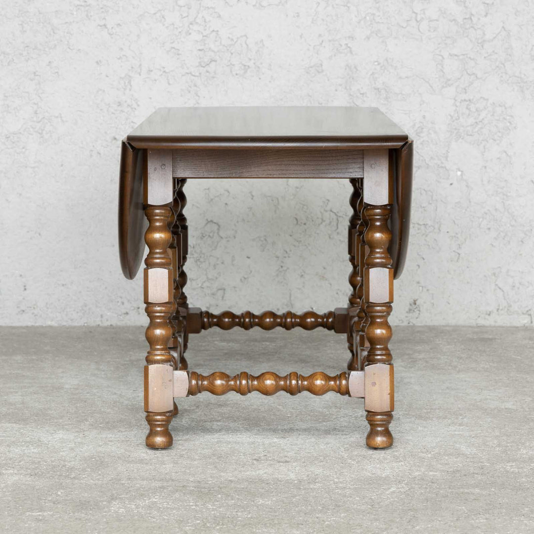 英国【ERCOL アーコール】折りたたみ式サイドテーブル エルム ゲートレッグローテーブル Old Colonial オールドコロニアル /22D[m]