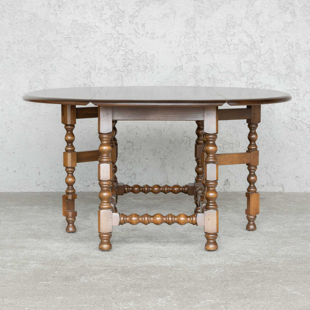 英国【ERCOL アーコール】折りたたみ式サイドテーブル エルム ゲートレッグローテーブル Old Colonial オールドコロニアル /22D[m]