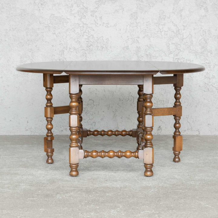 英国【ERCOL アーコール】折りたたみ式サイドテーブル エルム ゲートレッグローテーブル Old Colonial オールドコロニアル /22D[m]