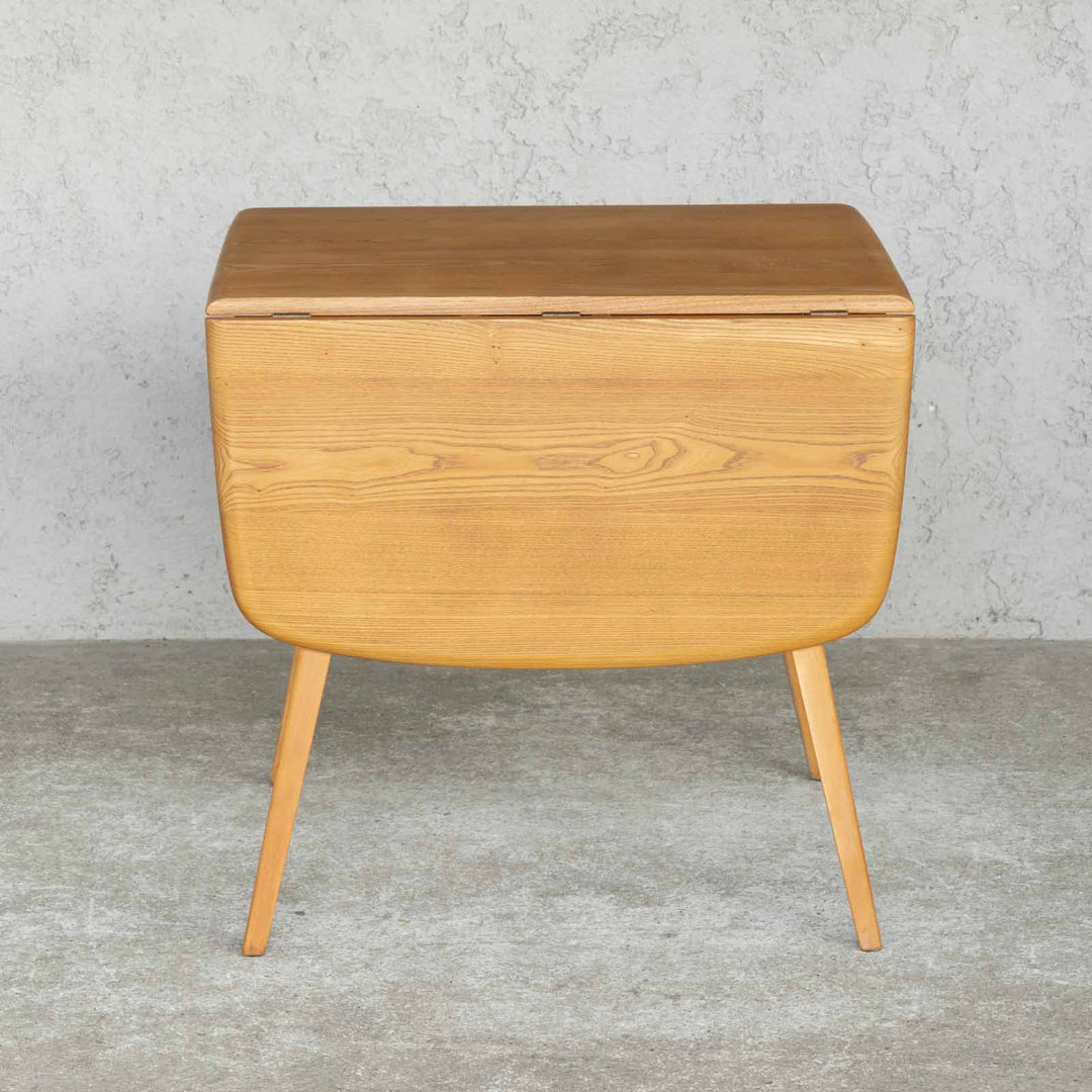 英国【ERCOL アーコール】スペースやシーンに合わせて調整できる天板が使いやすい レアモデルのスクエア天板 ドロップリーフテーブル /22E-1[m]