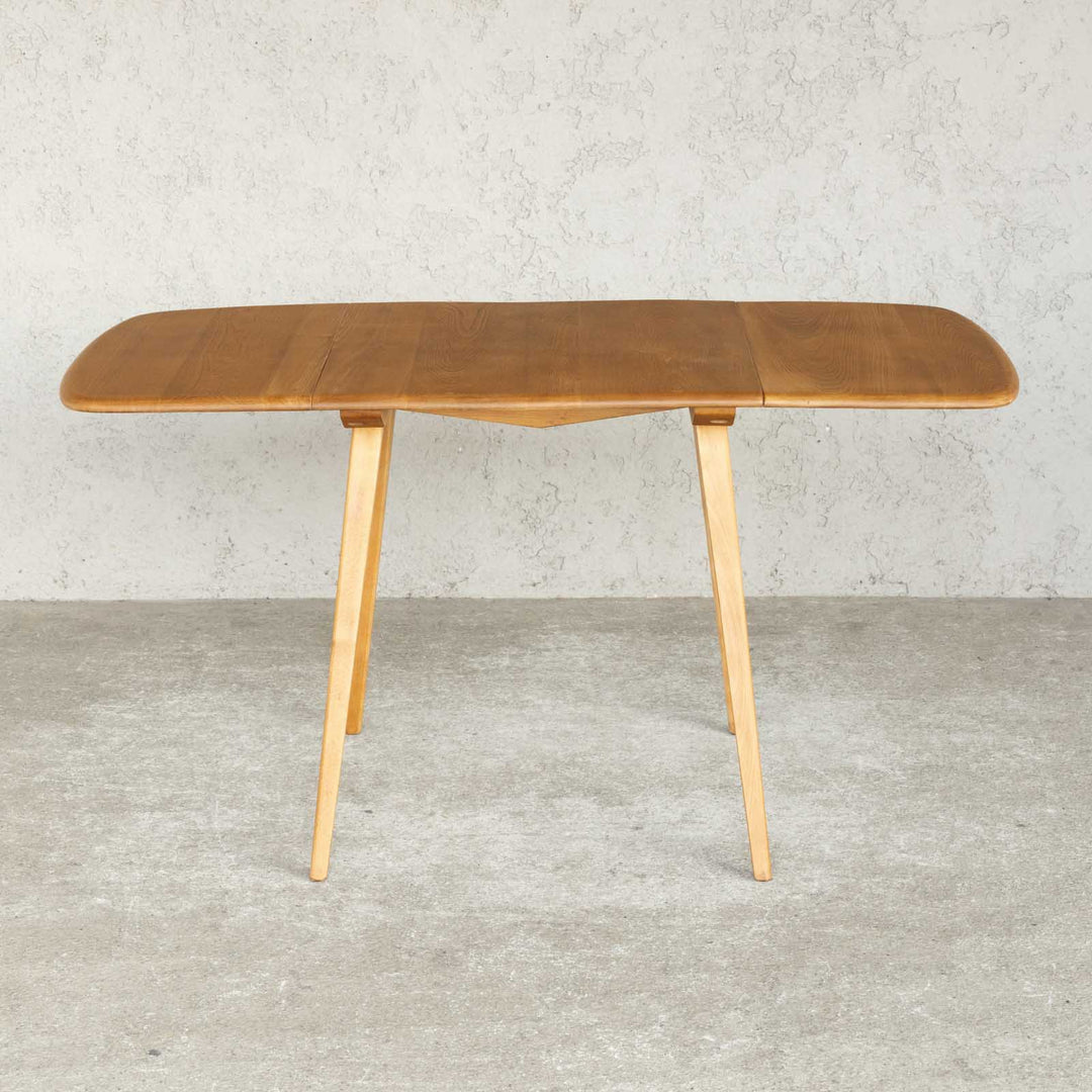 英国【ERCOL アーコール】スペースやシーンに合わせて調整できる天板が使いやすい レアモデルのスクエア天板 ドロップリーフテーブル /22E-1[m]