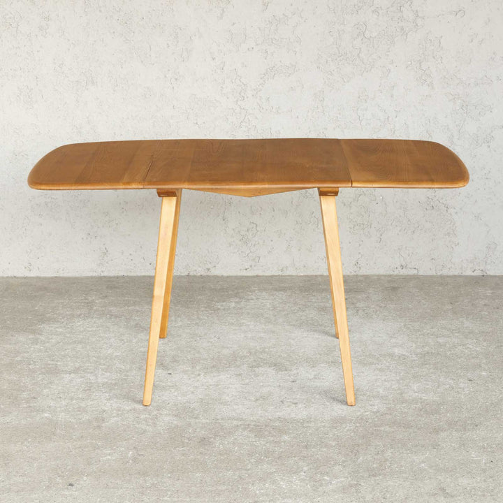 英国【ERCOL アーコール】スペースやシーンに合わせて調整できる天板が使いやすい レアモデルのスクエア天板 ドロップリーフテーブル /22E-1[m]
