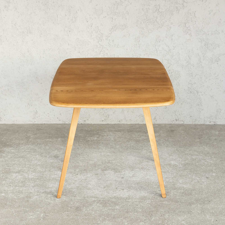 英国【ERCOL アーコール】スペースやシーンに合わせて調整できる天板が使いやすい レアモデルのスクエア天板 ドロップリーフテーブル /22E-1[m]