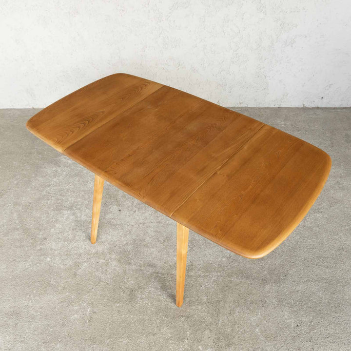 英国【ERCOL アーコール】スペースやシーンに合わせて調整できる天板が使いやすい レアモデルのスクエア天板 ドロップリーフテーブル /22E-1[m]