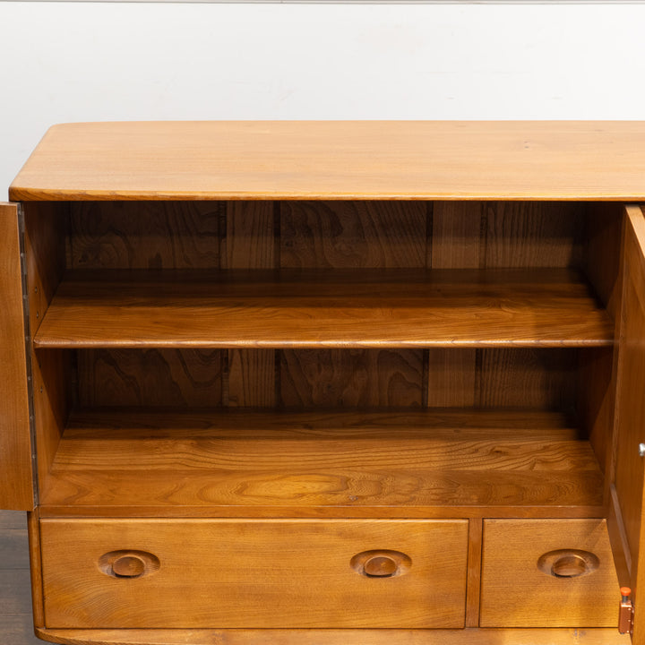 英国【ERCOL アーコール】オリジナルのカトラリートレイが備わった キャスター付き サイドボード /22I[m]