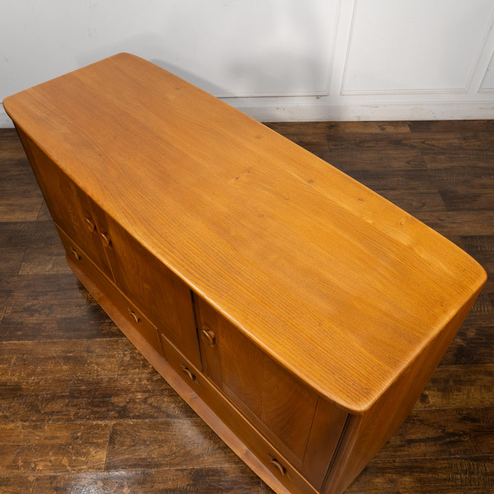 英国【ERCOL アーコール】オリジナルのカトラリートレイが備わった キャスター付き サイドボード /22I[m]