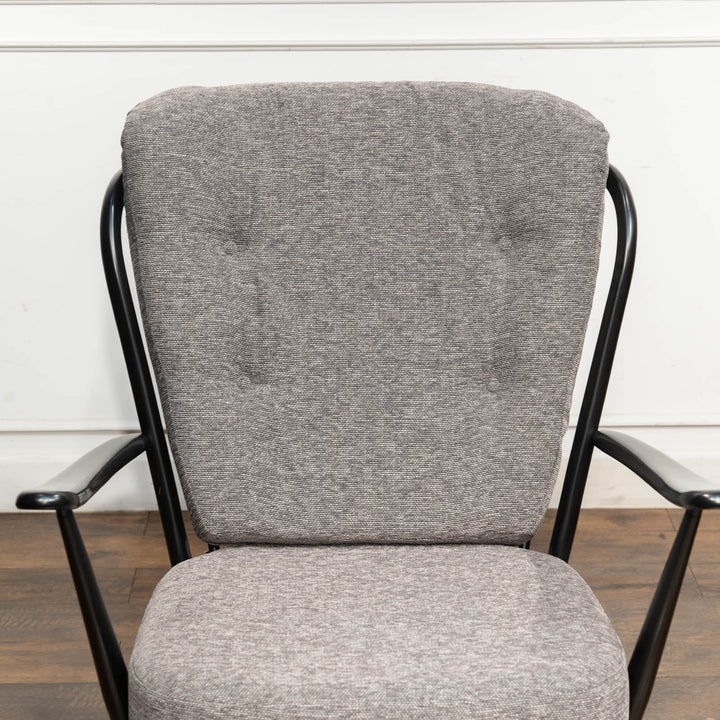 英国【ERCOL アーコール】ブラックフレームにリメイク イージーチェア /22I-1