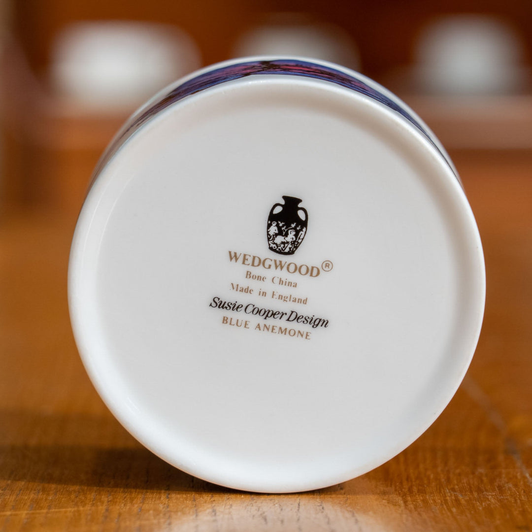 【Susie Cooper スージークーパー BlueAnemone ブルーアネモネ】WEDGWOOD社と一緒に作り上げたレアなシリーズ シュガーボウル[m]