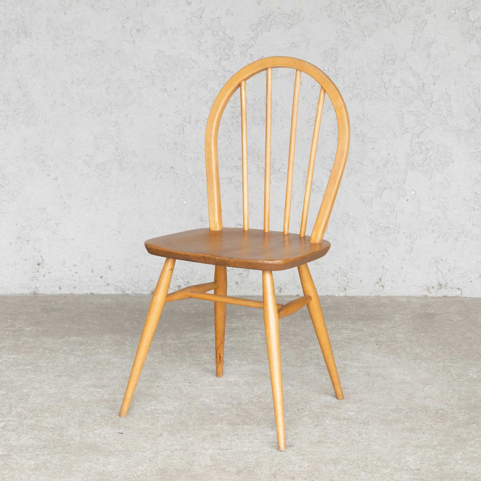 英国【ERCOL アーコール】エルム 4本スポーク フープバックチェア No