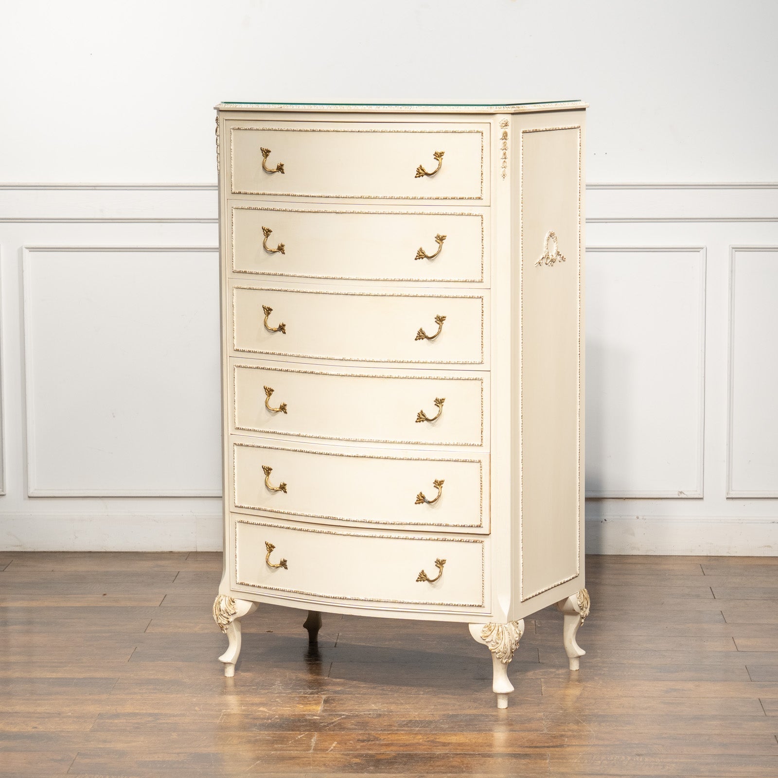 アンティーク チーク フレンチ アーチ トップ スモール ドロワー