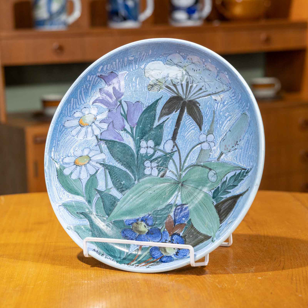 【ARABIA アラビア】温かみのあるタッチで様々な花が描かれた ウォールプレート 28cm[m]