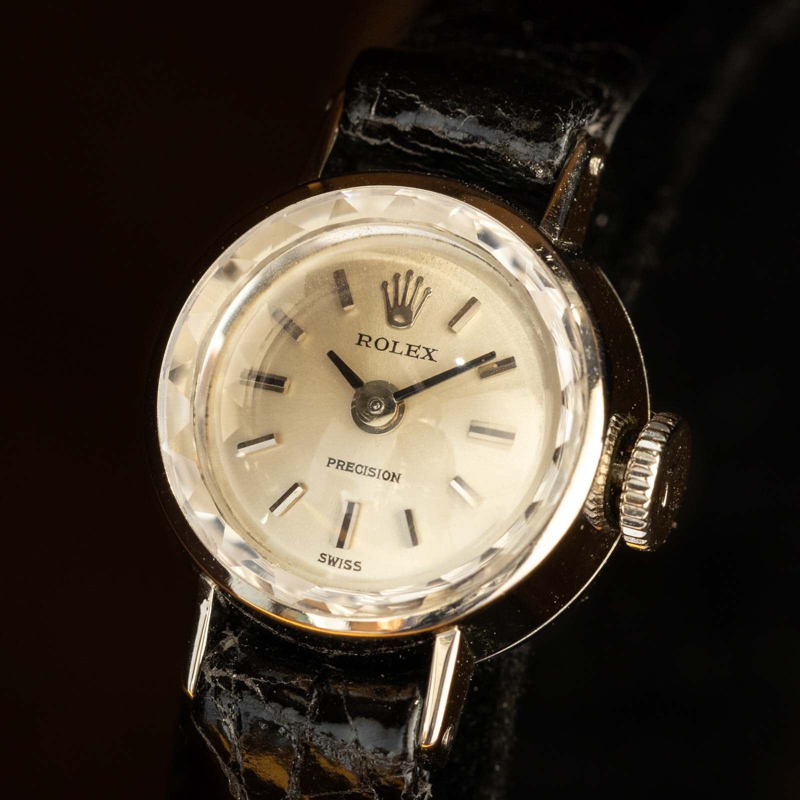 ロレックス プレシジョン アンティーク 1970年代 レディース レディース【ROLEX ロレックス】可愛らしいカットガラスモデル