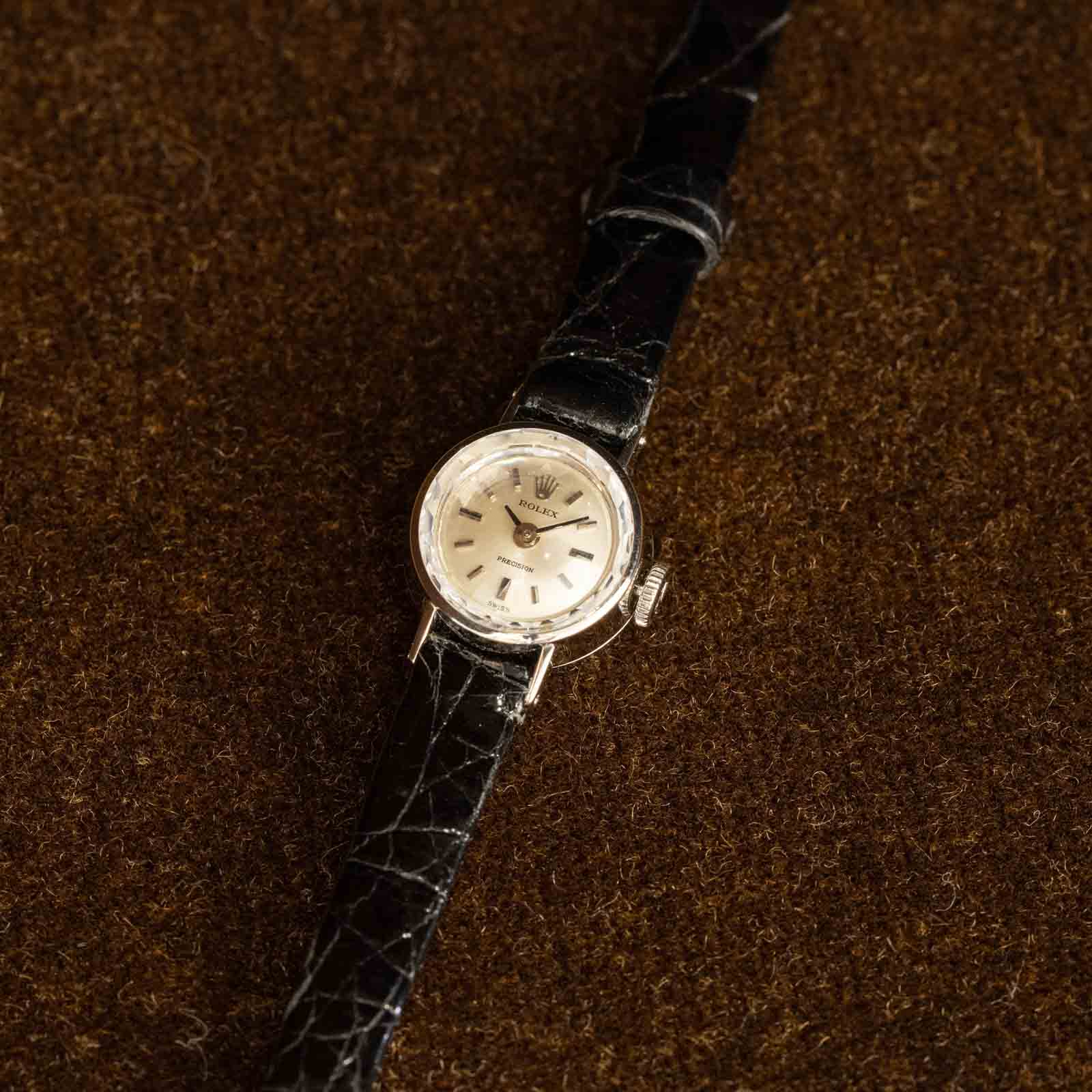 ロレックス プレシジョン アンティーク 1970年代 レディース レディース【ROLEX ロレックス】可愛らしいカットガラスモデル