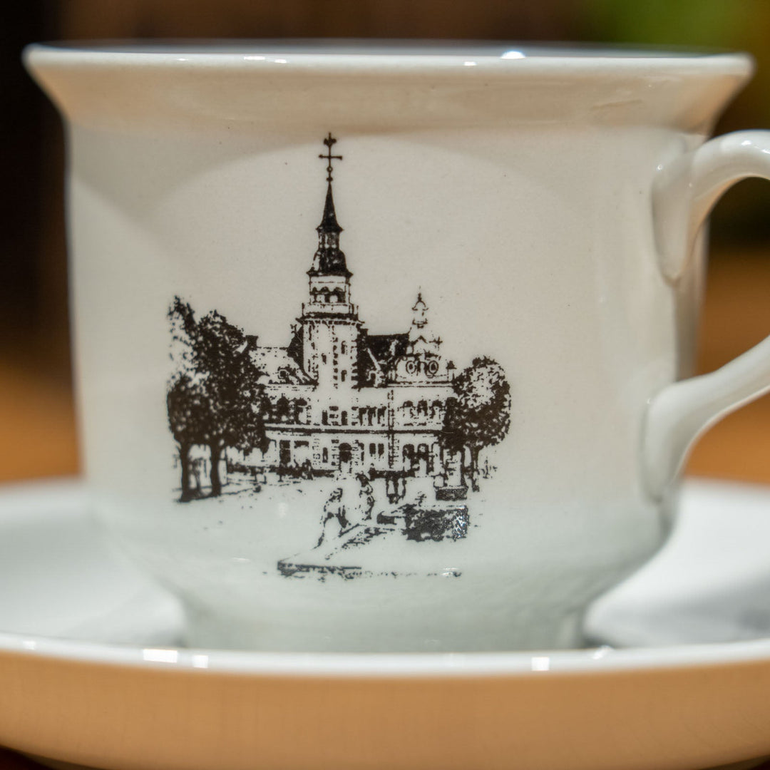 【ARABIA アラビア】ラウマ旧市街の風景が描かれた コーヒーカップ&ソーサー /23C[m]