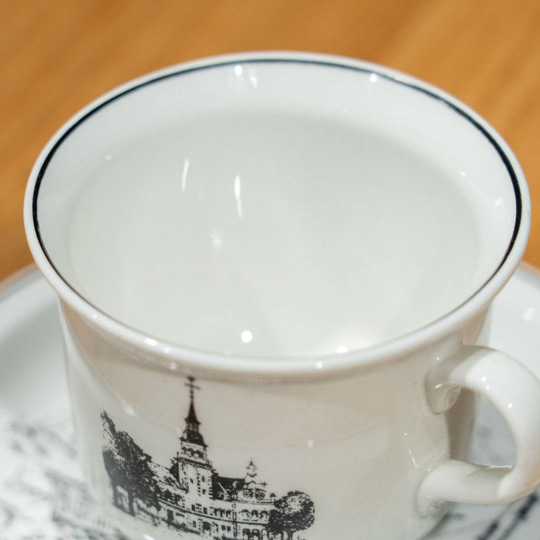 【ARABIA アラビア】ラウマ旧市街の風景が描かれた コーヒーカップ&ソーサー /23C[m]