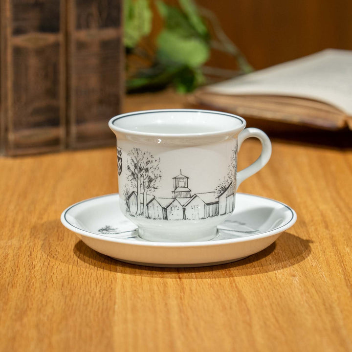 【ARABIA アラビア】素朴なタッチで風景が描かれた コーヒーカップ＆ソーサー[m]