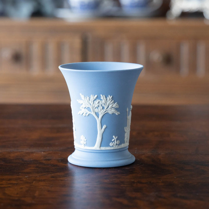 【WEDGWOOD ウェッジウッド Jasper ジャスパー】フラワーベース ペールブルー /23E-A[m]