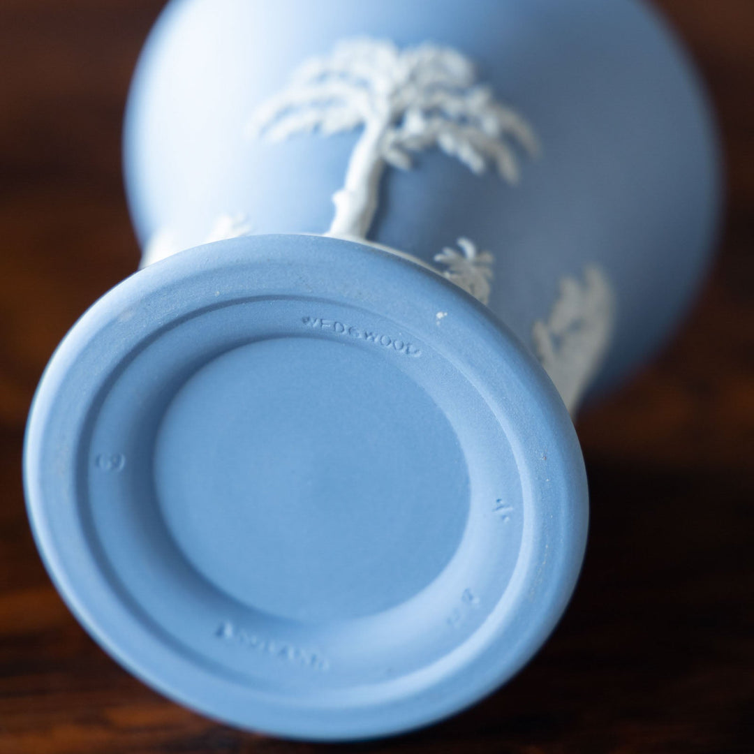 【WEDGWOOD ウェッジウッド Jasper ジャスパー】フラワーベース ペールブルー /23E-A[m]