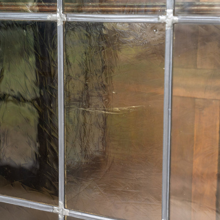 4枚のステンドグラス扉が並ぶ大きなサイズで収納抜群 オーク ガラスブックケース /23G