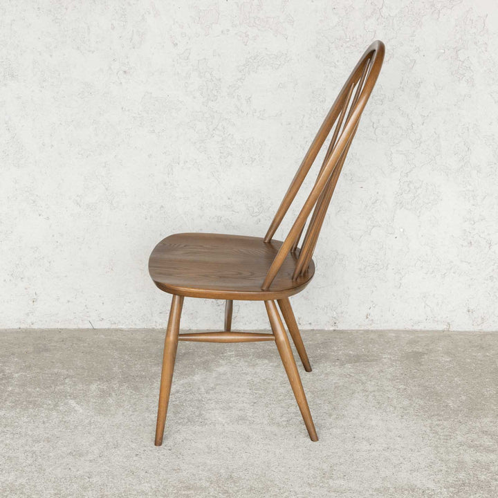 英国【ERCOL アーコール】優雅な白鳥の透かし彫りが美しい エルム スワンバックチェア /23I-3[m]