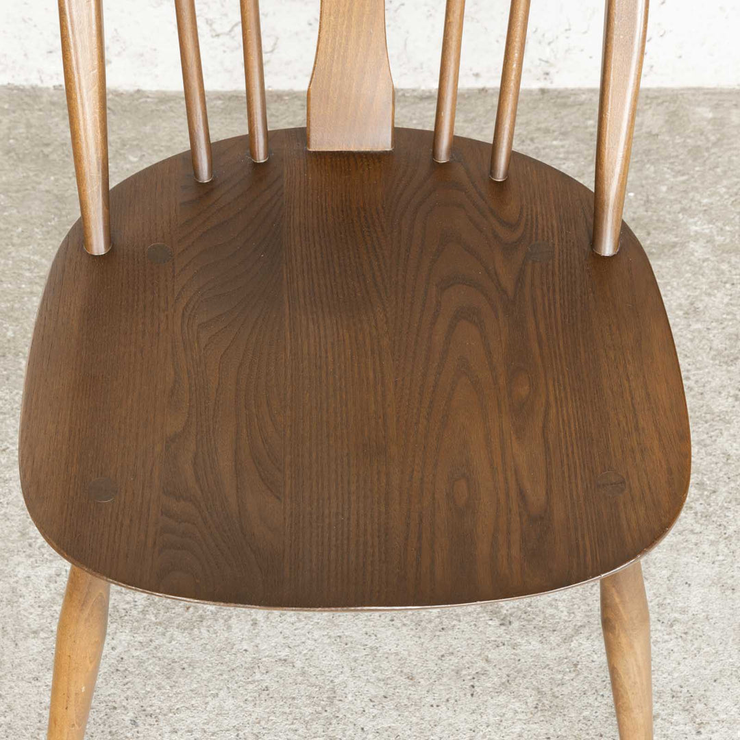 英国【ERCOL アーコール】優雅な白鳥の透かし彫りが美しい エルム スワンバックチェア /23I-3[m]