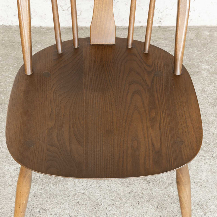 英国【ERCOL アーコール】優雅な白鳥の透かし彫りが美しい エルム スワンバックチェア /23I-3[m]