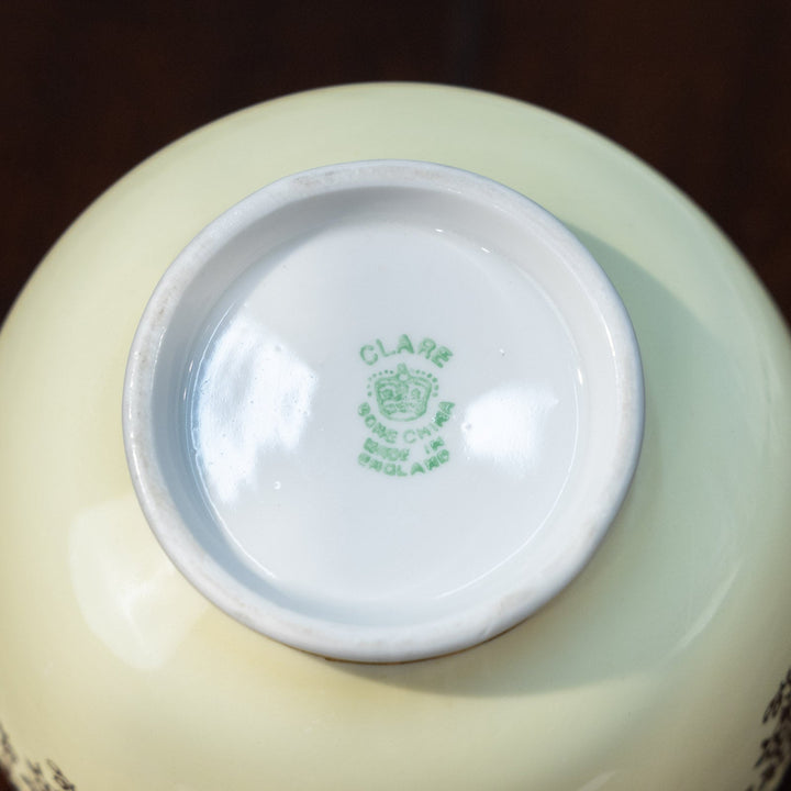 【CLARE クレア】クリームイエローの優しい色味に金彩が華やか シュガーボウル[m]