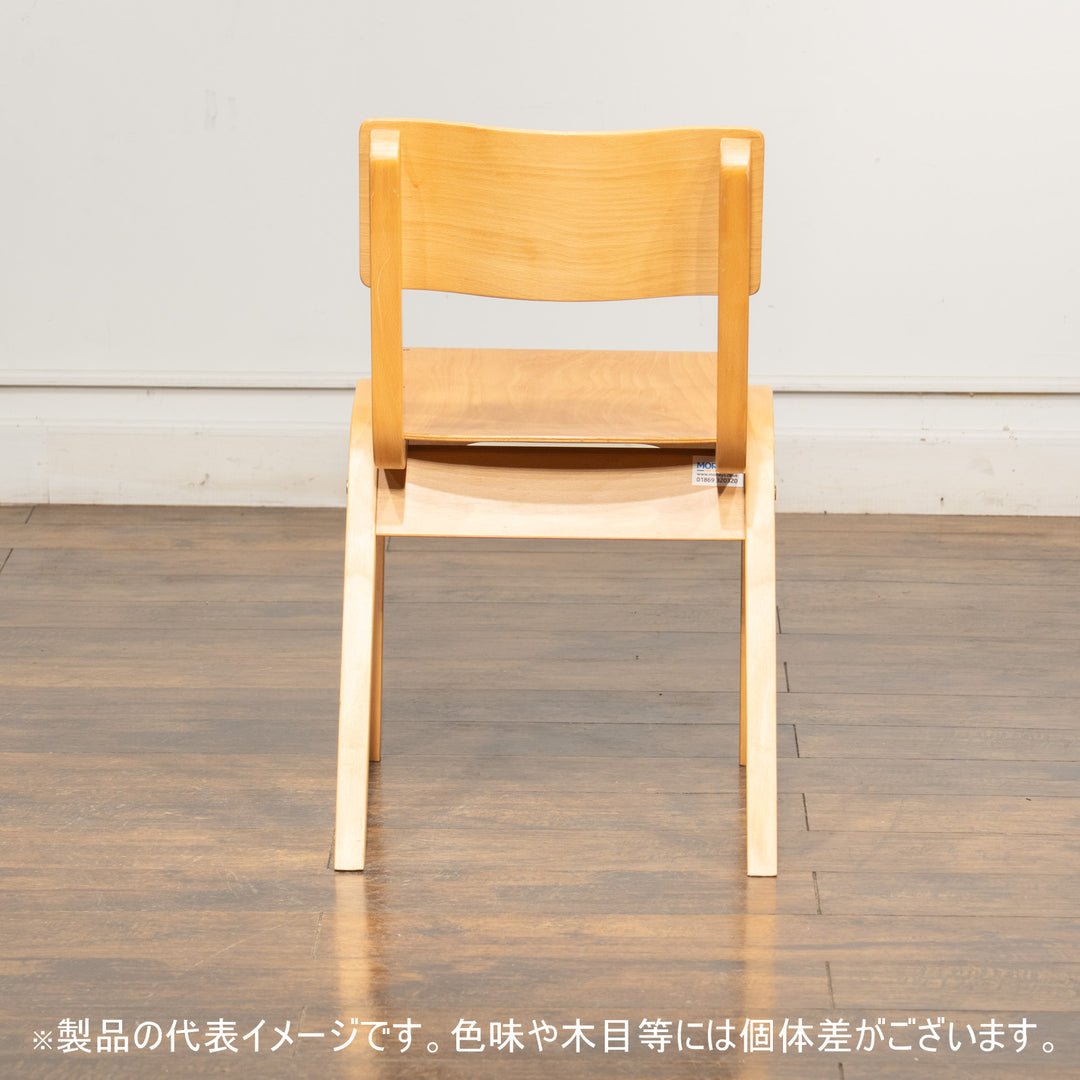 【複数あり】スタッキングできるので場所を取らずに収納できる ビーチ プライウッド スクールチェア
